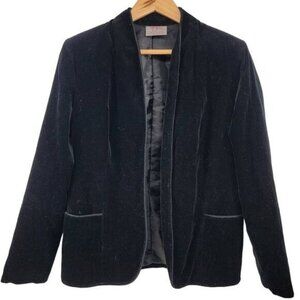 Tan Jay Black Velvet Blazer Jacket Women's Size L  Made In USA